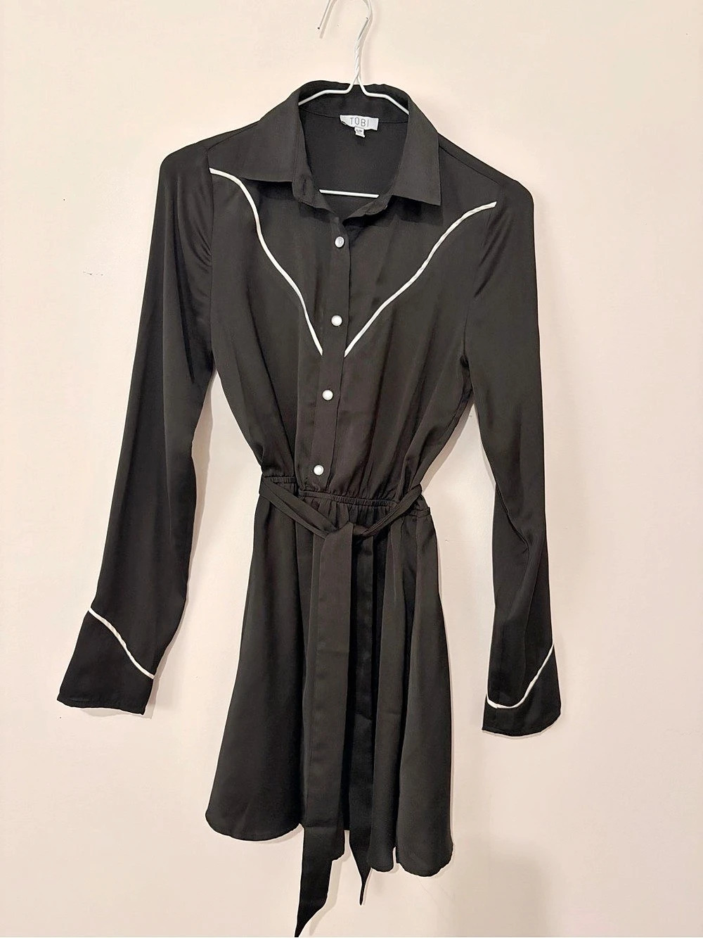 Tobi Black Long Sleeve Mini Dress Like New